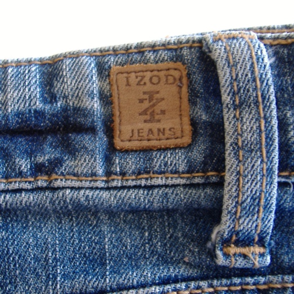 IZOD Jeans Mini Skirt Short Above Knee Indigo Blue Denim Cotton Blend Pockets 8 - Picture 8 of 8